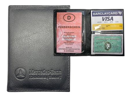Günstigste Fahrzeugscheinhülle aus Echt-Leder mit 2 Ausweis- & 2 Scheckkartenfächern