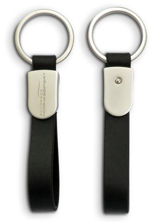 Metall-Schlüsselanhänger mit Lederschlaufe